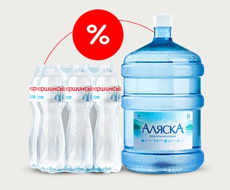 Знижка на бутель «Аляска» та упаковку «Моршинської»